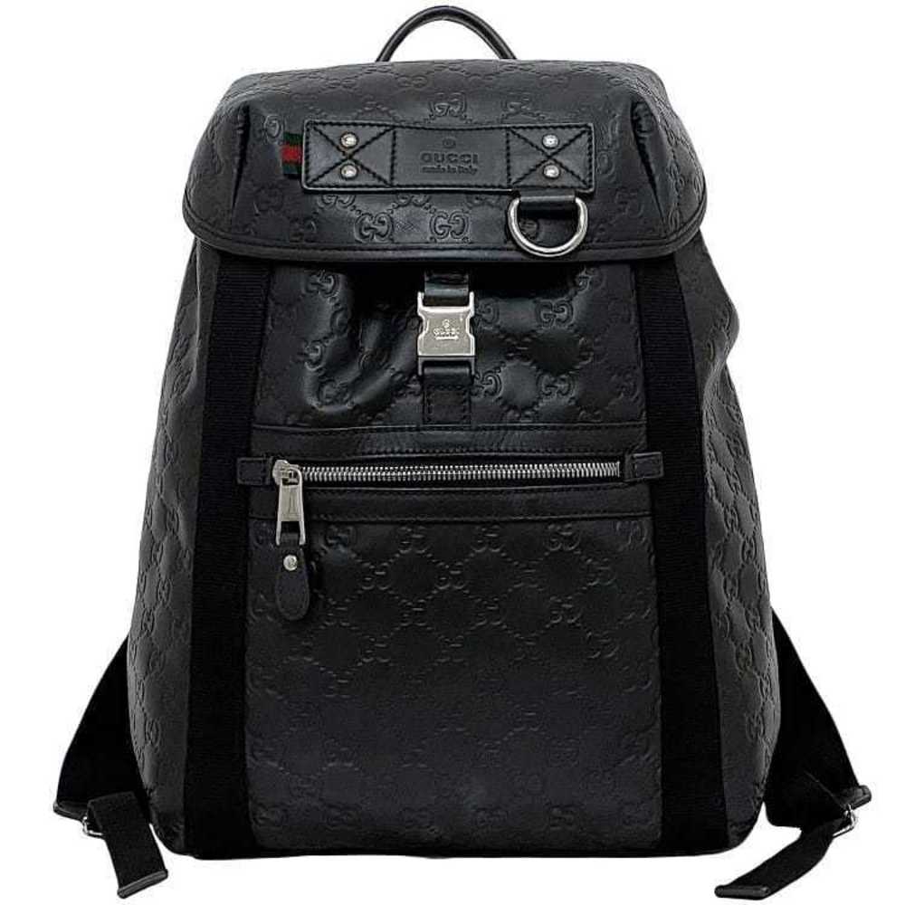 Gucci Drawstring Backpack Sherry Nylon Travel Bla… - image 2